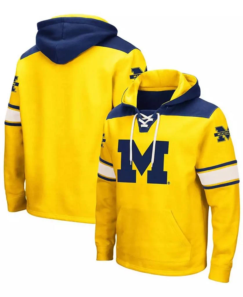 Colosseum Men's Maize Michigan Wolverines 2.0 Lace-Up Pullover Hoodie 1
