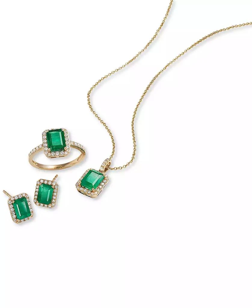 Effy EFFY® Emerald (1-3/8 ct. t.w.) and Diamond (1/4 ct. t.w.) Pendant Necklace in 14k Gold or 14k White Gold, Created for Macy's 8