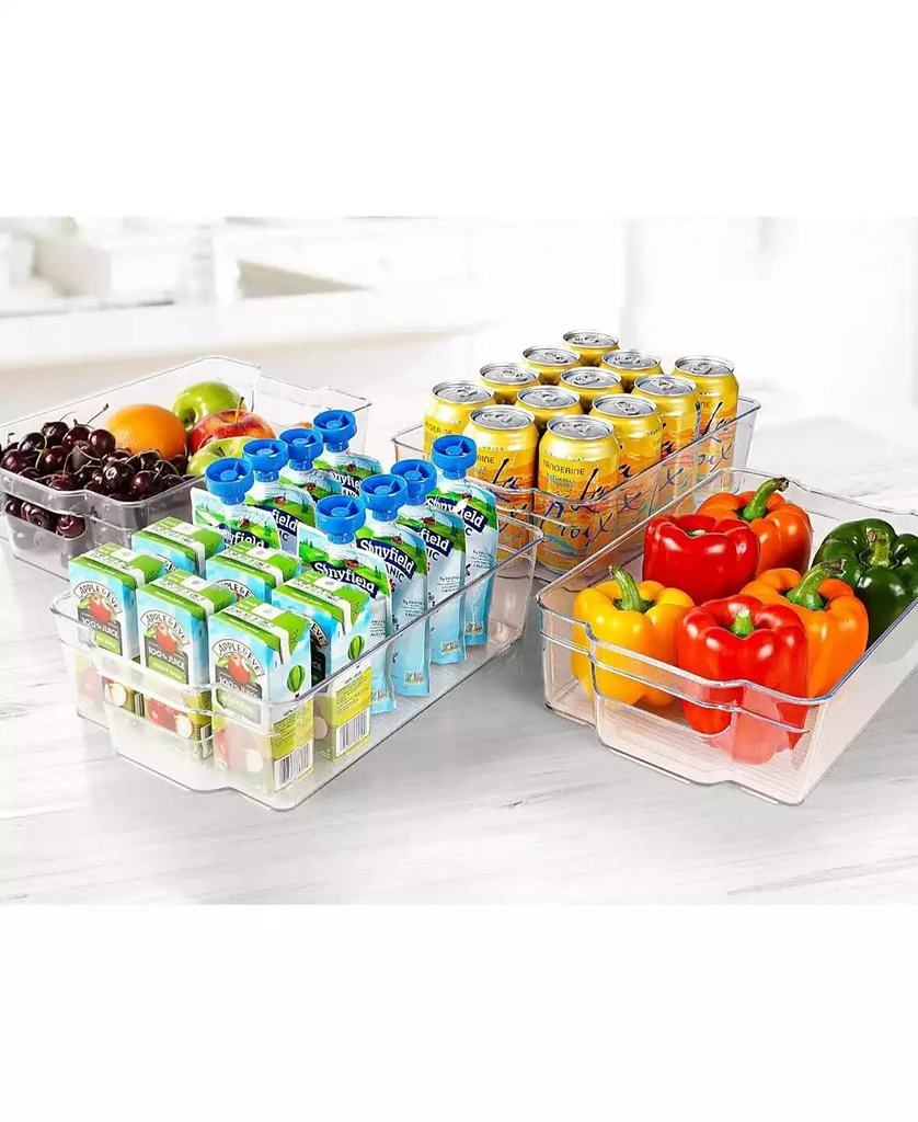 Zulay Kitchen 4 Pack Large Clear Fridge Organizers and Storage 7