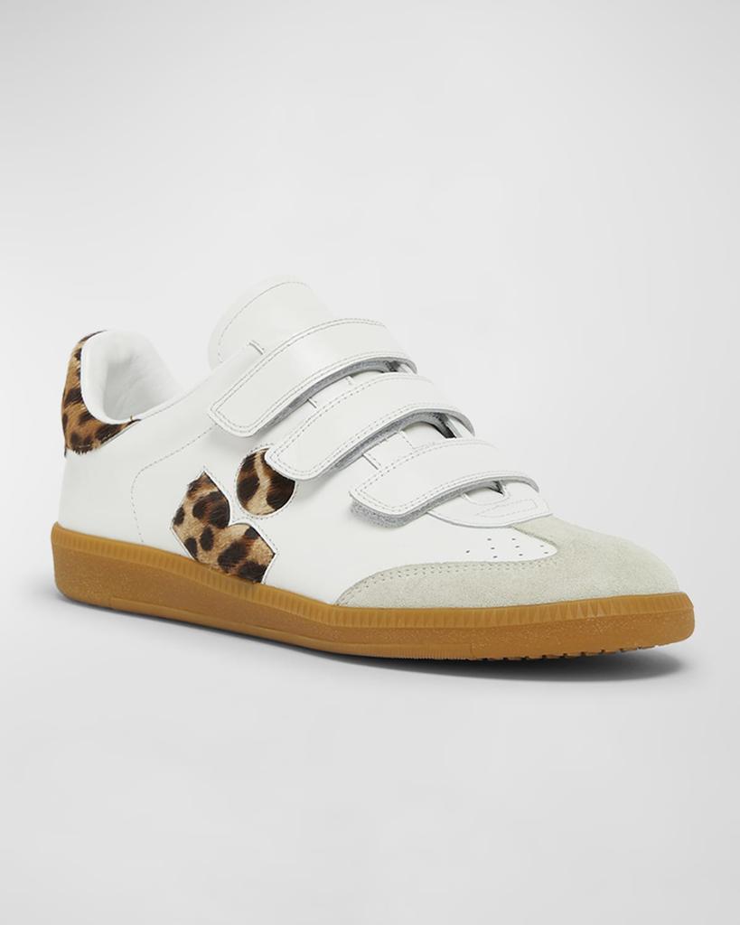 Isabel Marant Beth Leopard Mixed Leather Sneakers