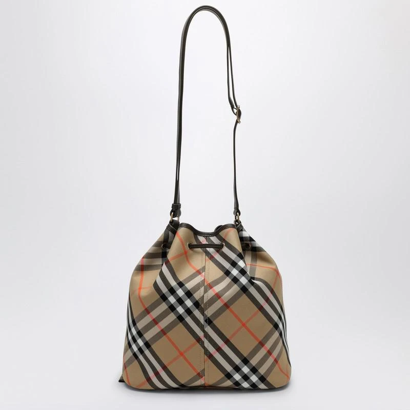 Burberry Medium beige bucket bag with Check pattern 4