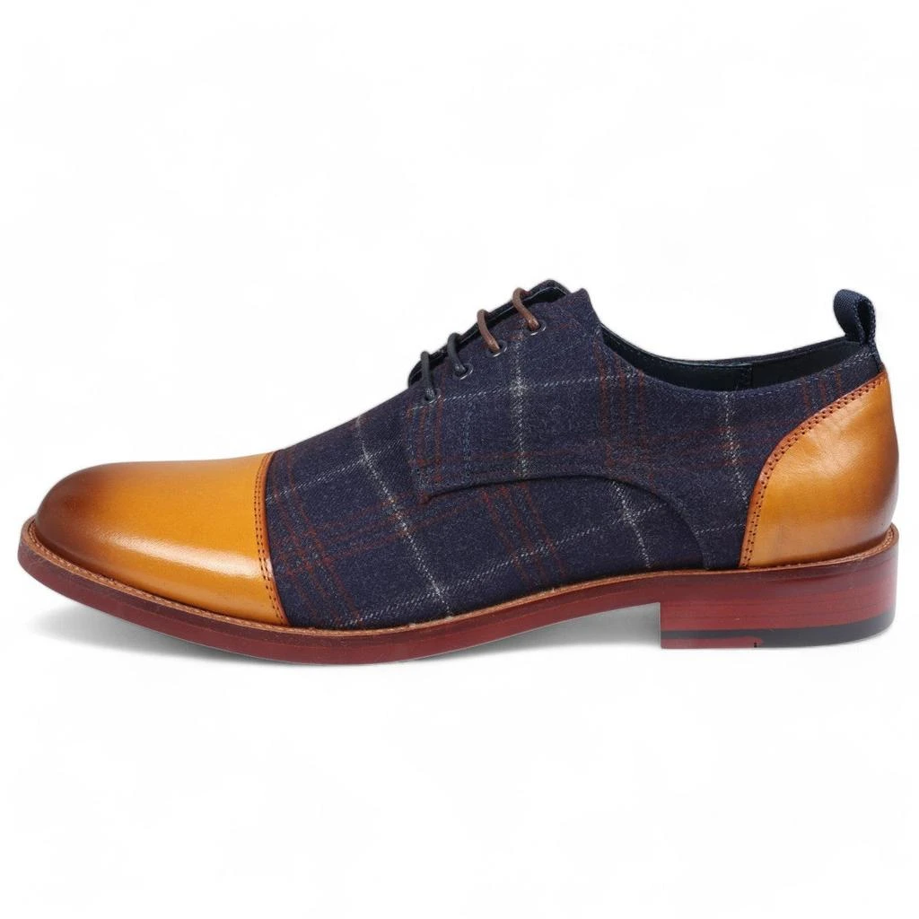 Justin Reess Men
s Oxford Brown Leather Brogue Shoes - Ronnie 3