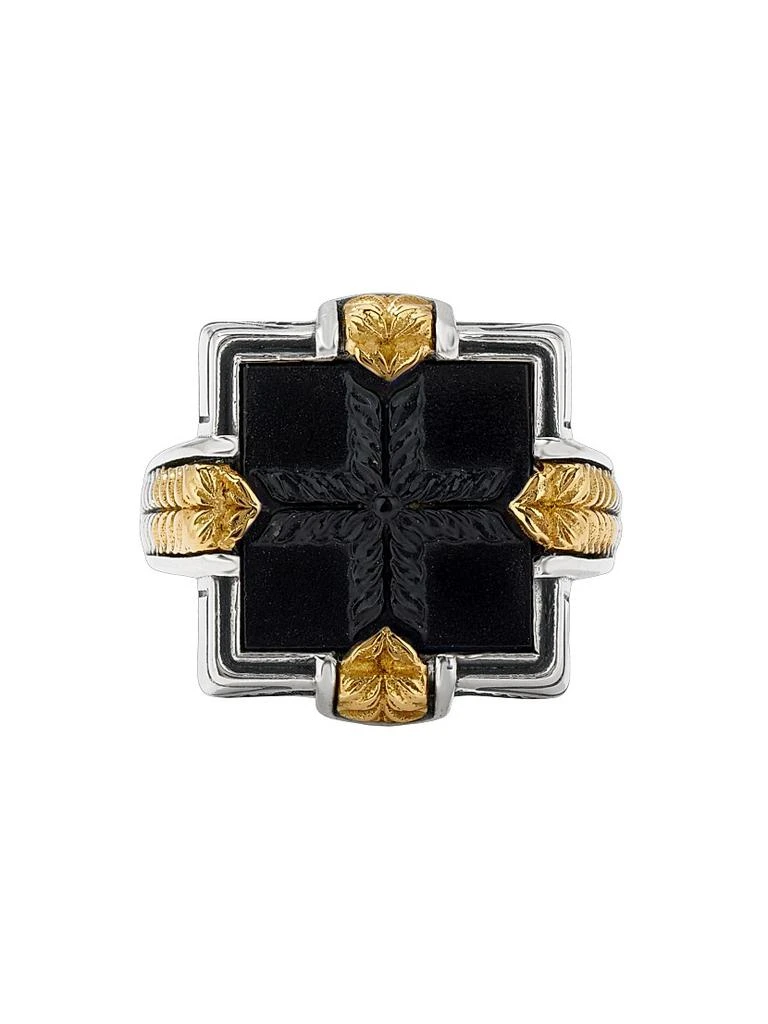 Konstantino Laconia Sterling Silver, 18K Yellow Gold & Onyx Ring 3
