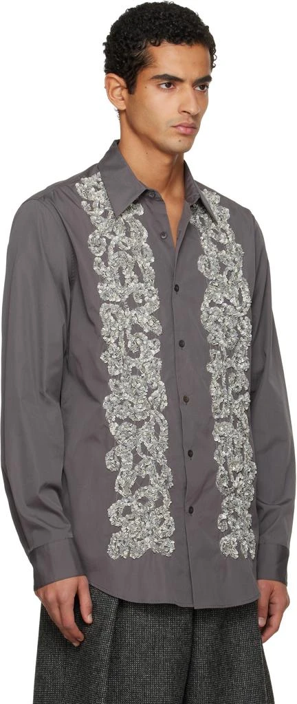 Dries Van Noten Gray Embellished Shirt 2