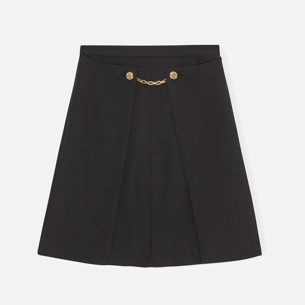 Ganni Ganni Pleated Twill Suiting Skirt 1