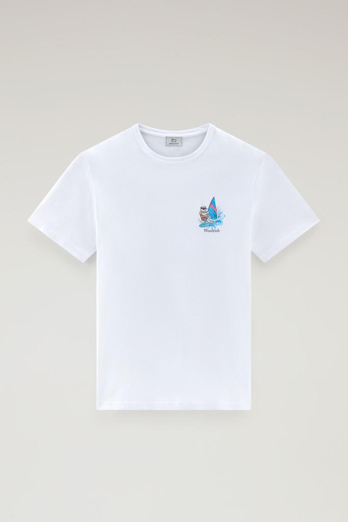 Woolrich Pure Cotton T-shirt with Graphic Print - Men - Blue