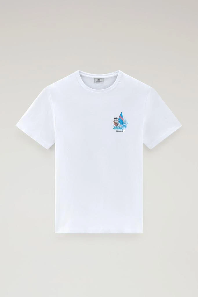 Woolrich Pure Cotton T-shirt with Graphic Print - Men - Blue 1