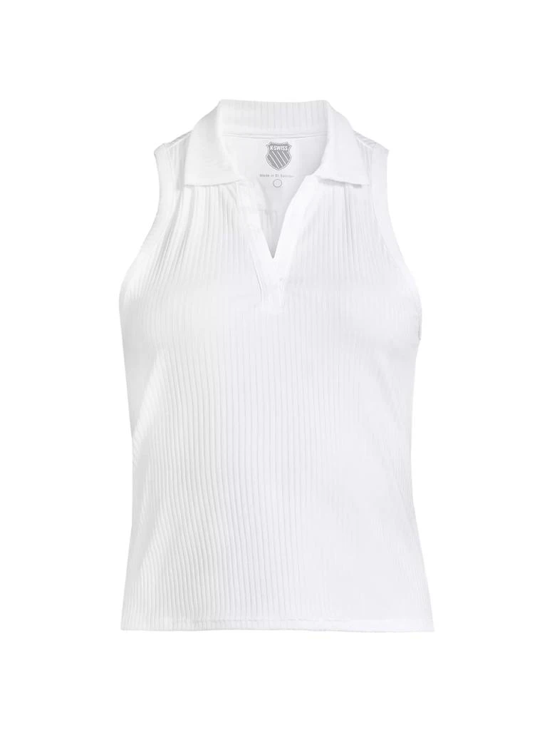 K-Swiss Sleeveless Rib-Knit Polo Shirt 1