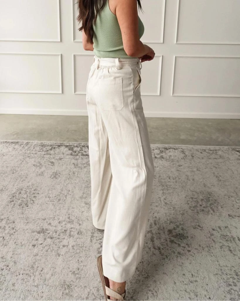 Dress Forum Dress Forum - Wide Leg Linen Belted Pants 4