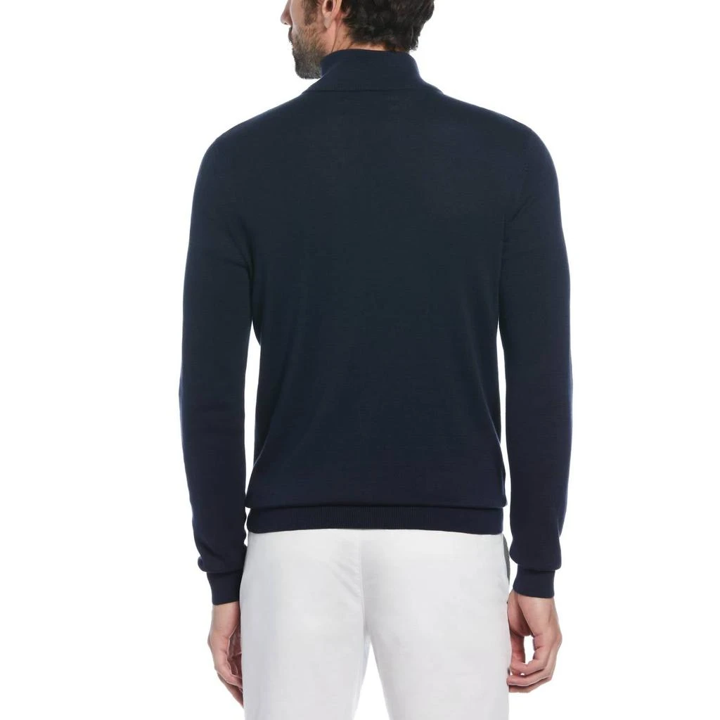 Original Penguin Cotton .25 Zip Sweater In Poseidon Blue 2
