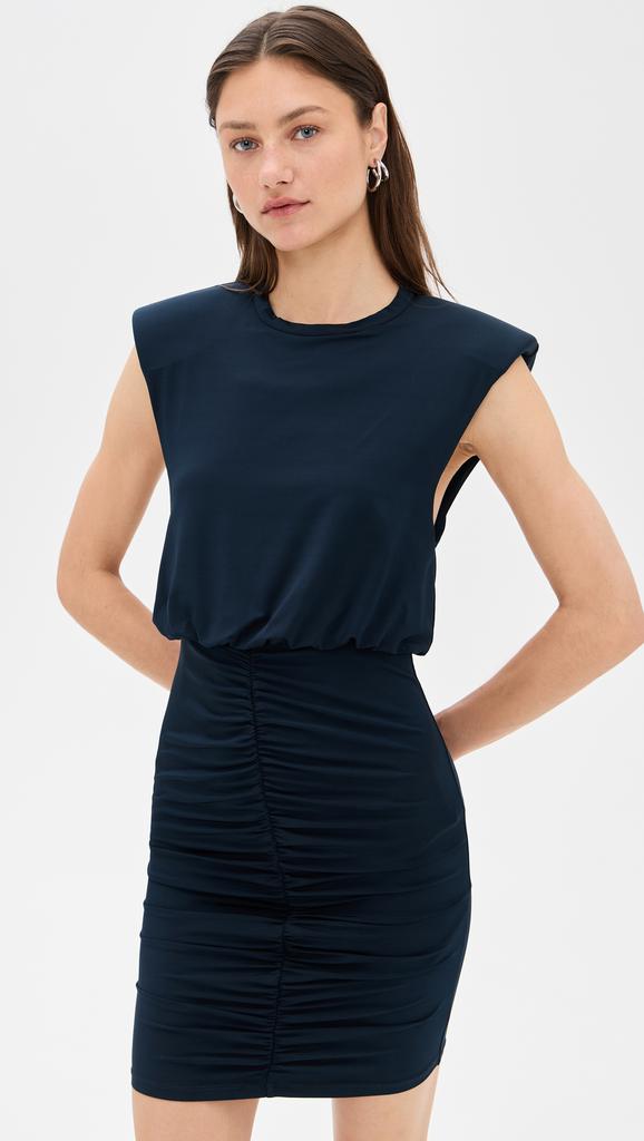 ROTATE Birger Christensen Slinky Ruched Mini Dress