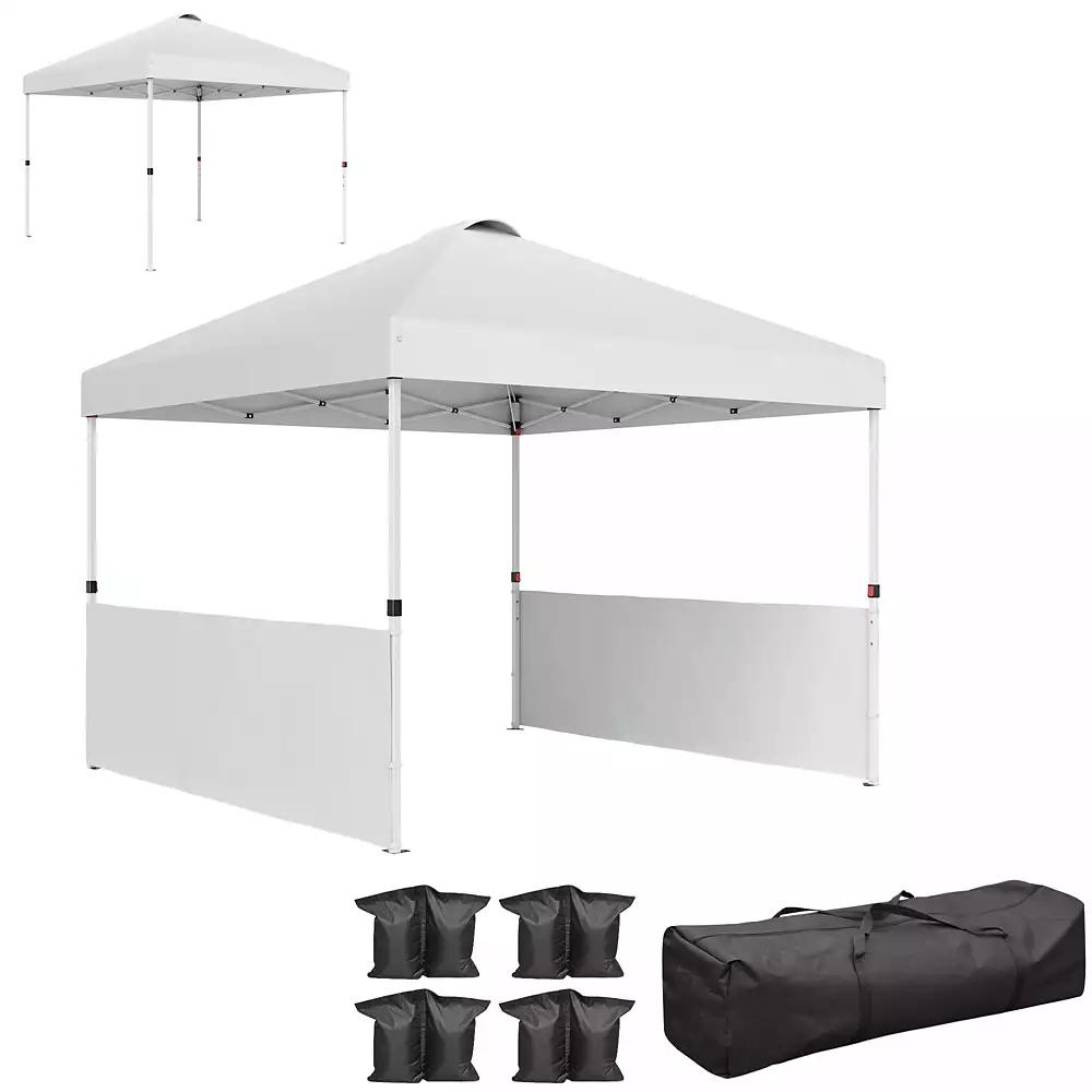 Outsunny 10
x 10
Pop Up Canopy Tent with 2 Half Sidewalls, Dark