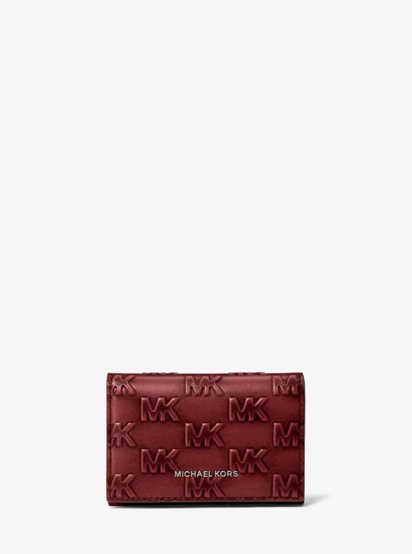 Michael Kors Hudson Logo Embossed Burnished Leather Wallet