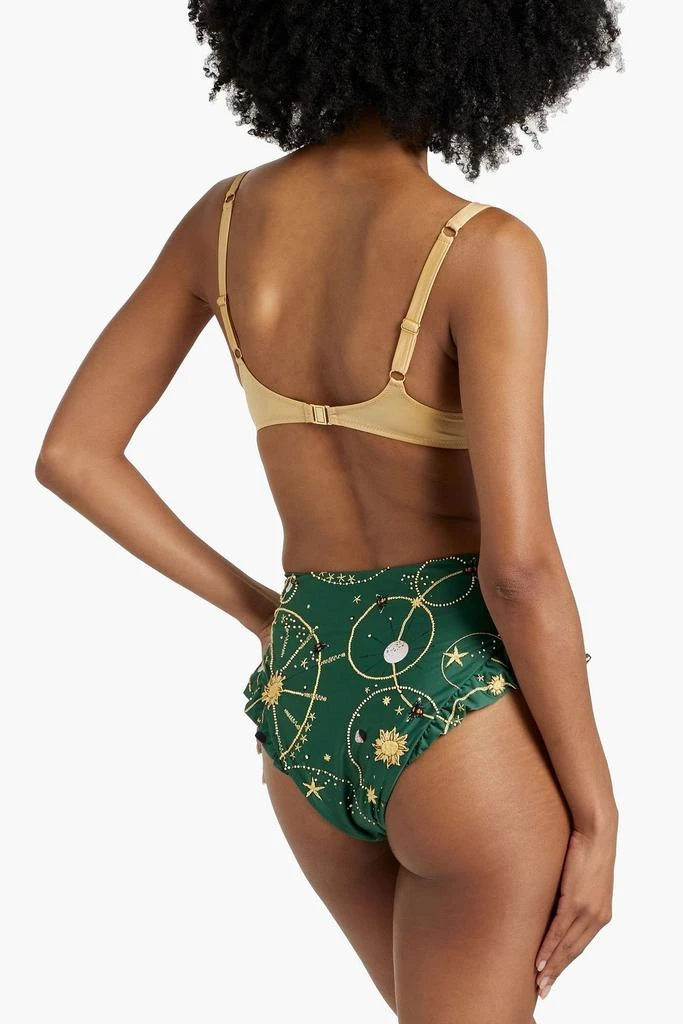 Agua by Agua Bendita Jengigre Astro Esmeralda embellished ruffled high-rise bikini briefs 3