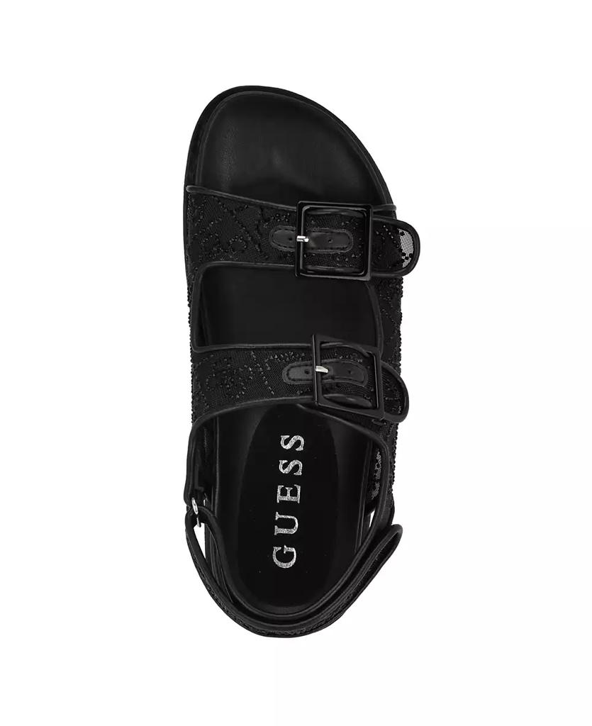 GUESS Women's Frella Two Band Embellished Footbed Sandals
