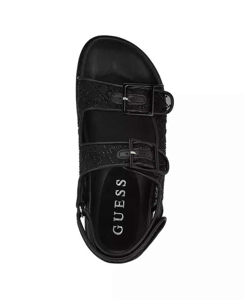 GUESS Women's Frella Two Band Embellished Footbed Sandals 4