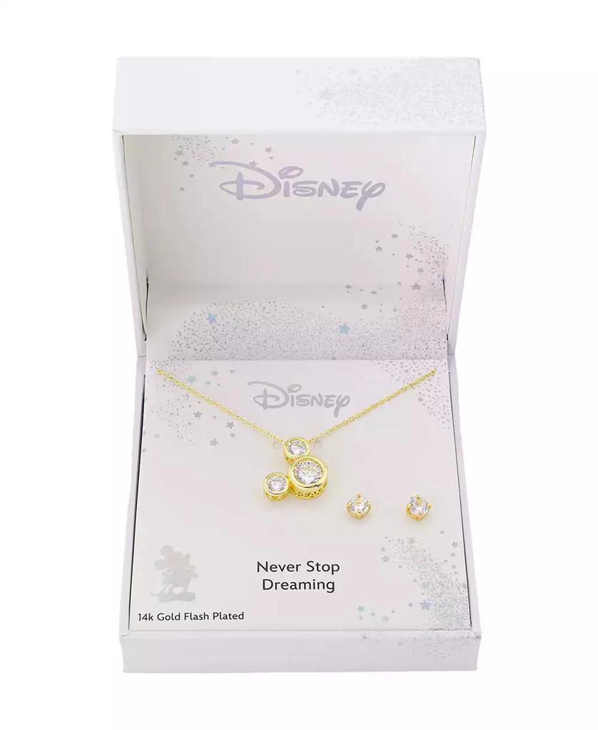 Disney Mickey Mouse Cubic Zirconia Pendant Necklace and Earring Set 1