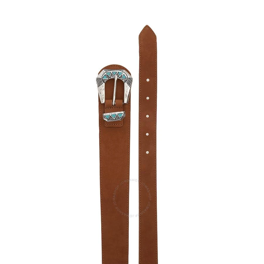 MAISON BOINET Brown Leather Adjustable D-Ring Belt 3