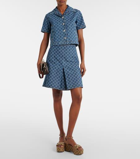 Gucci Horsebit GG Canvas platform sandals