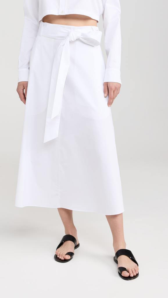 Tibi Eco Poplin Back Wrap Skirt