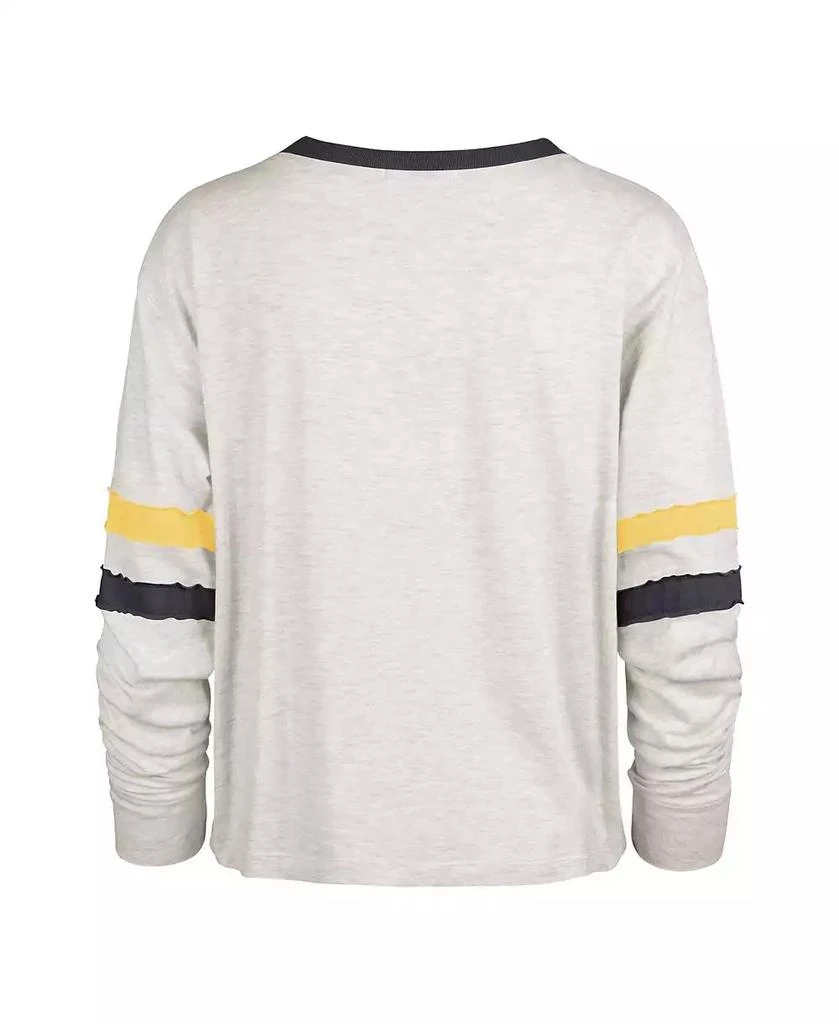 47 Brand Women's Oatmeal Distressed Michigan Wolverines Vault All Class Lena Long Sleeve T-shirt 3