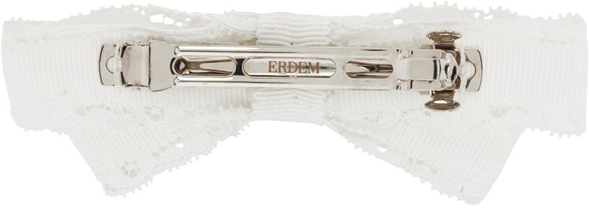 Erdem White Bow Hair Barrette