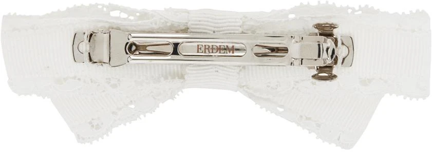 Erdem White Bow Hair Barrette 2