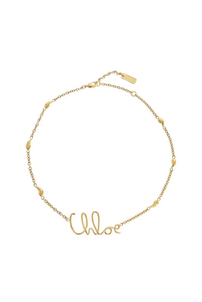 Chloé vintage gold necklace with cursive name pendant and delicate chain 1