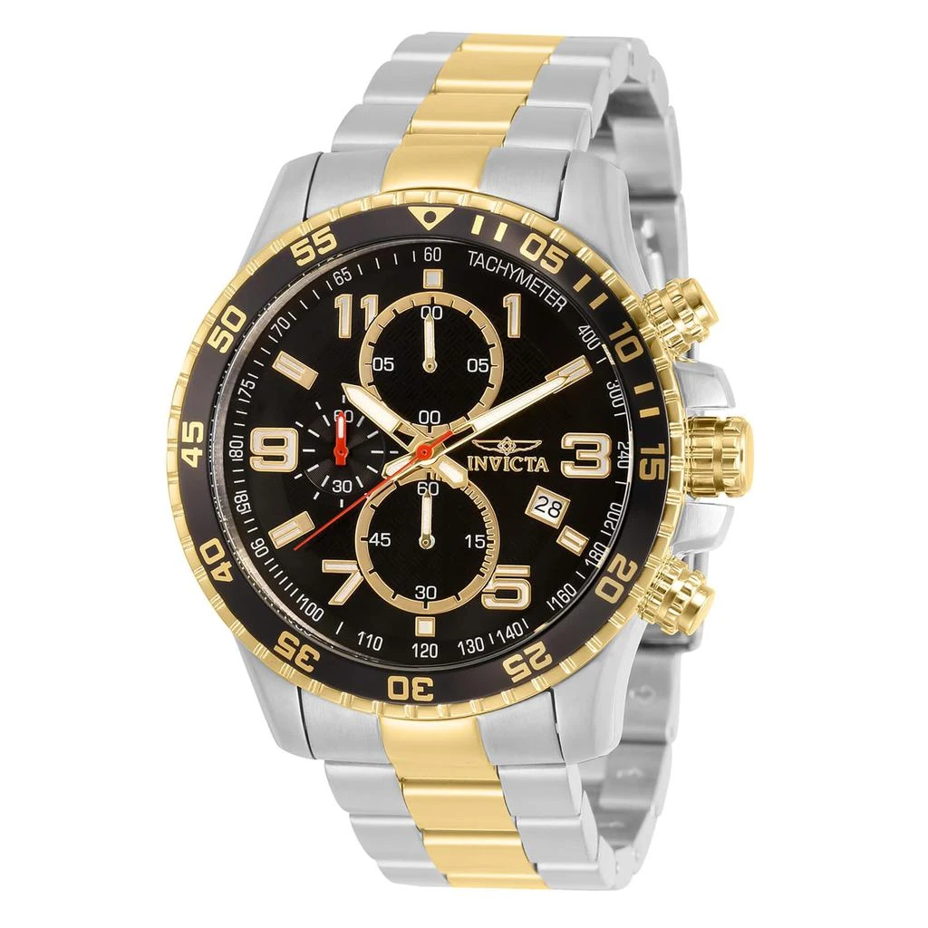 Invicta Invicta 14876 Men's Two Tone Yellow Bracelet Quartz Specialty Chrono Black Dial Date Watch 1