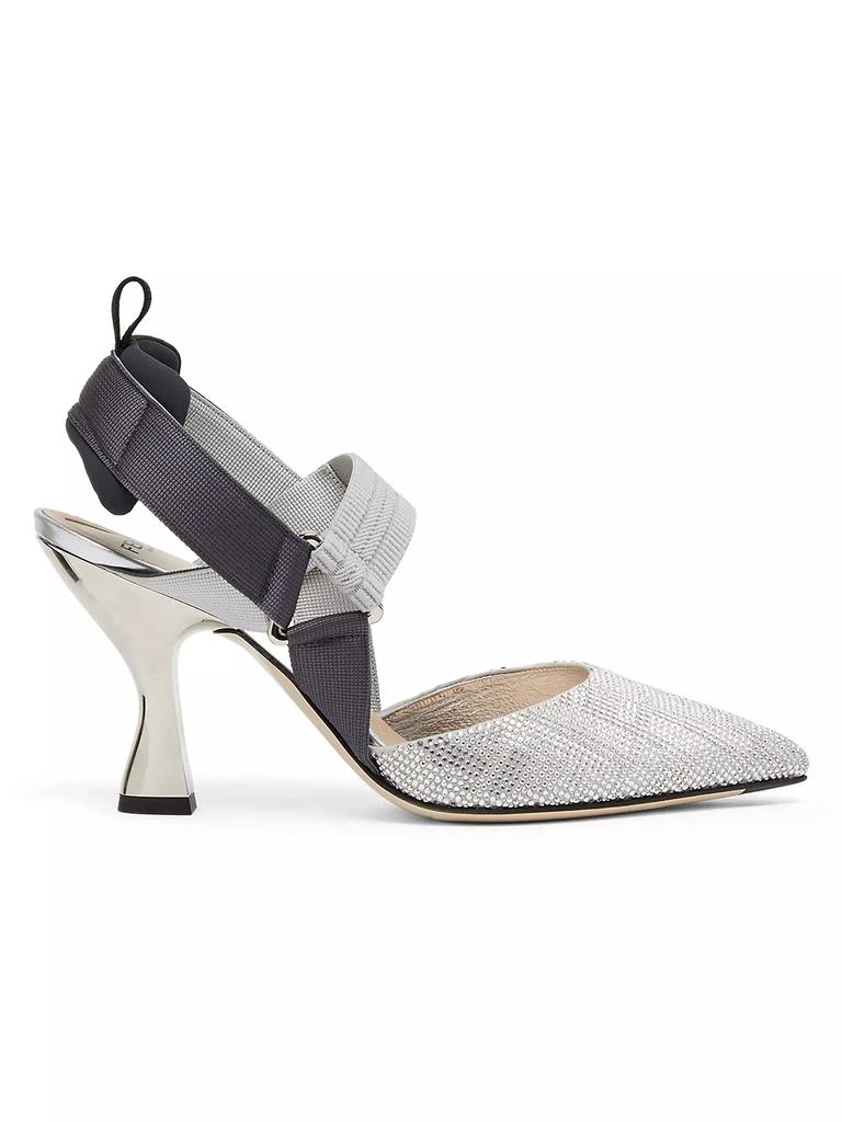 Fendi Colibri 85MM Crystal-Embellished Slingback Pumps 1