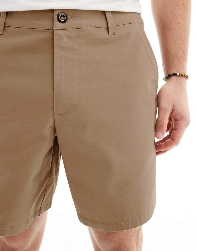ASOS ASOS DESIGN slim chino shorts in stone 4