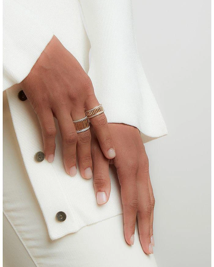 Walters Faith 18K Rose Gold 
Diamond Clive Fluted Band Ring, 0.68 tcw 2