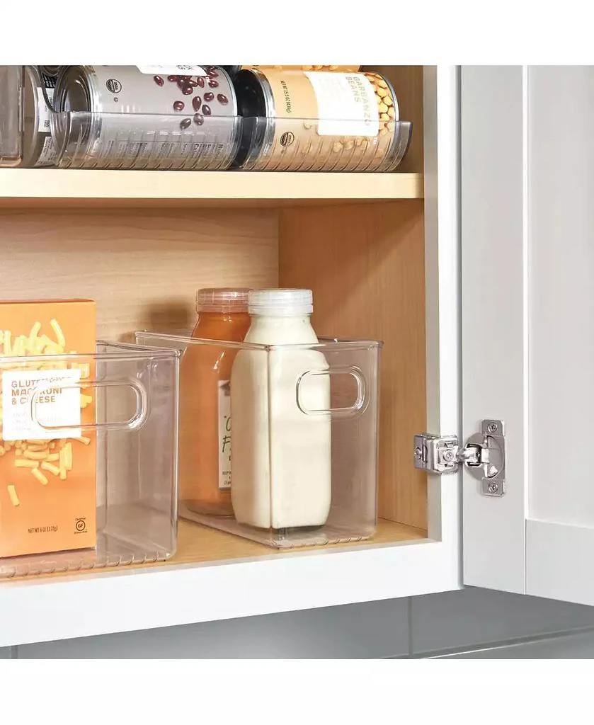 iDesign Set of 4 Pantry Storage Bins with Handles - Clear 8