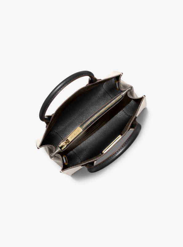 Michael Kors Mercer Medium Two-Tone Pebbled Leather Crossbody Bag