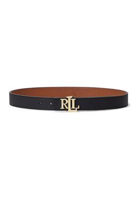 Ralph Lauren Ralph Lauren Logo Reversible Pebbled Leather Belt