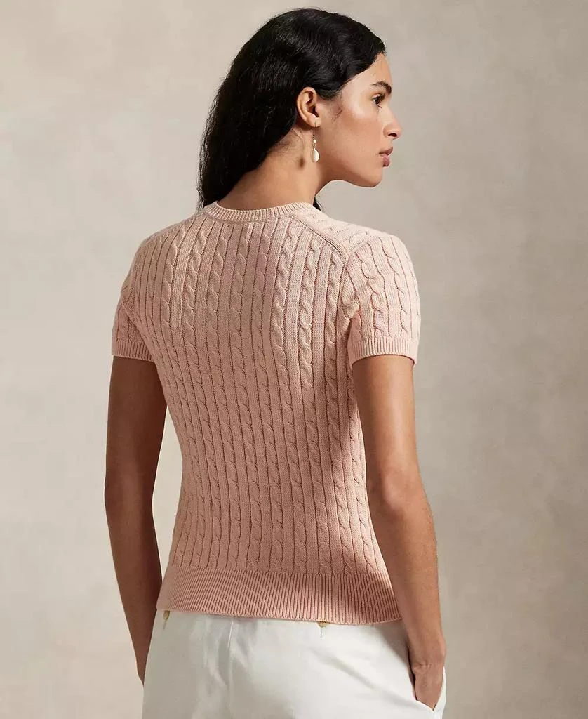 Ralph Lauren Women's Cable-Knit Cotton Short-Sleeve Cardigan Sweater 4