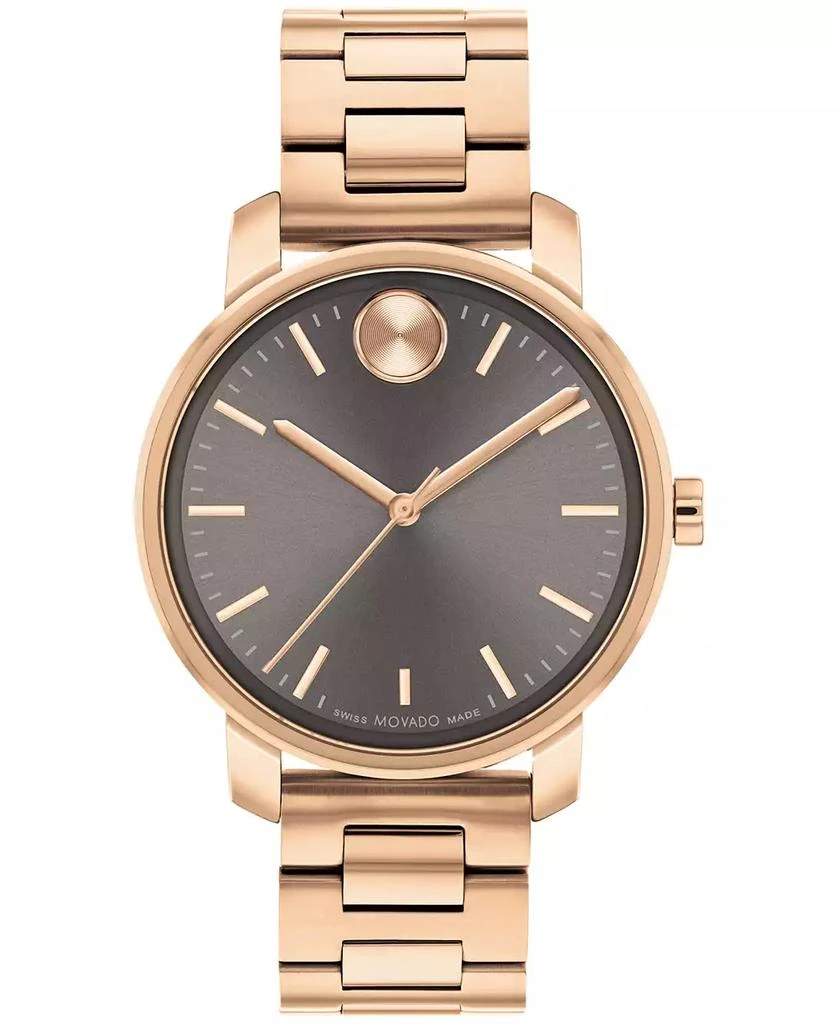 Movado Women's Bold Access Swiss Quartz Ionic Plated Carnation Gold Steel Watch 34mm 1