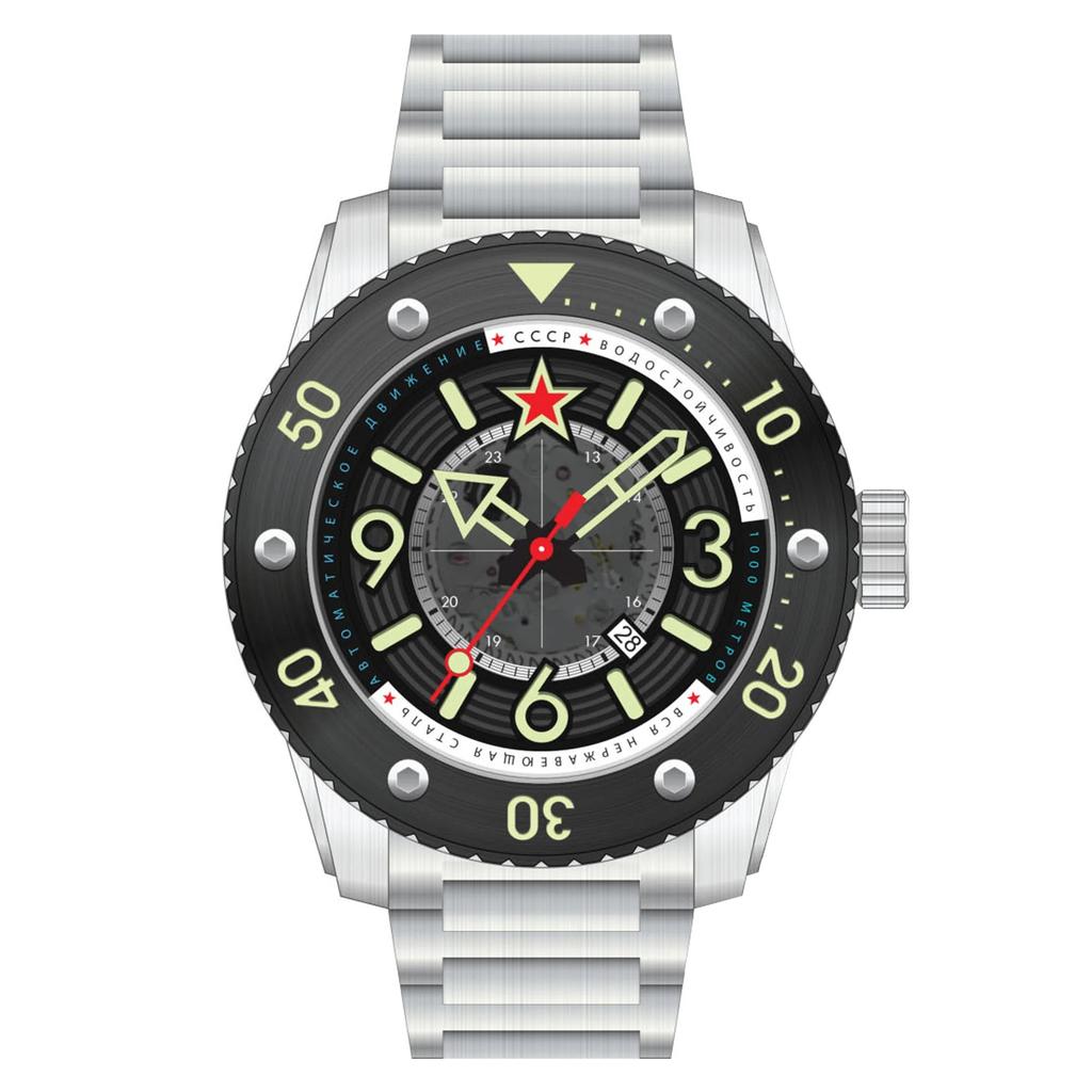 CCCP Men's Naval Barrakuda 54mm Automatic Watch
