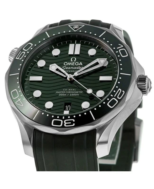 Omega Omega Seamaster Diver 300M Automatic Green Dial Rubber Strap Men's Watch 210.32.42.20.10.001 2