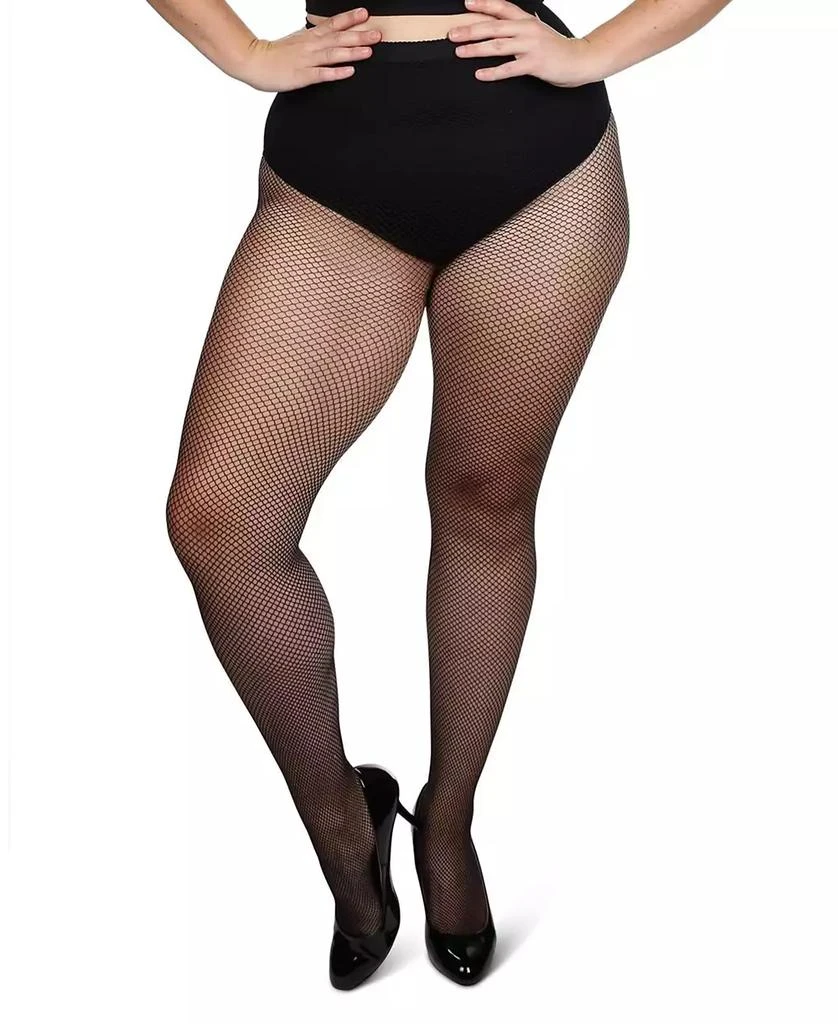 Memoi Plus Size Curvy Fishnet Tights MM-2370 2