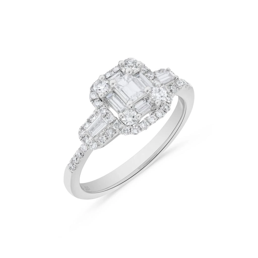 H.J. Namdar 0.83 ct tw Baguette Diamond Cluster Ring 14K White Gold Natural Diamonds Size 6