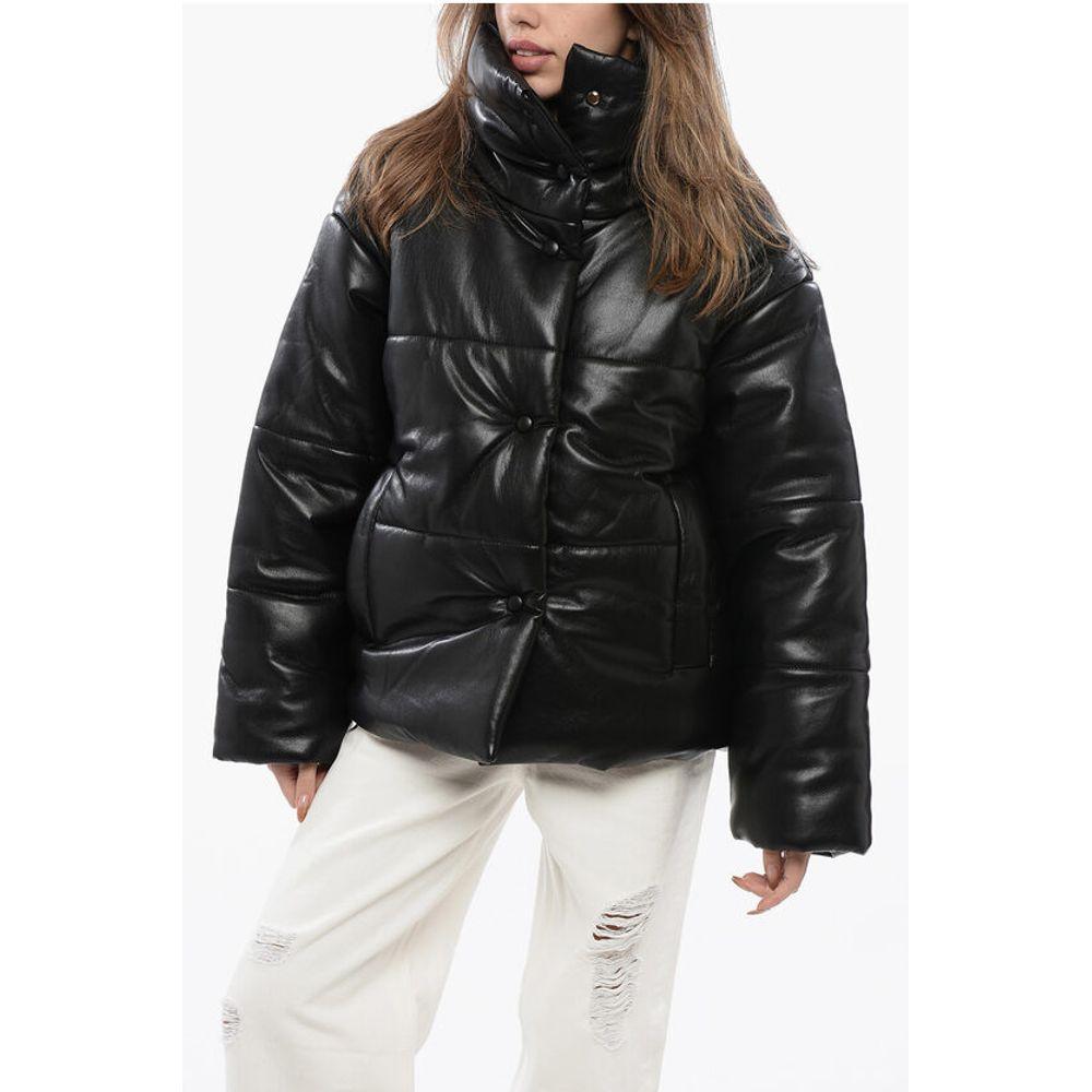 Nanushka Faux Leather HIDE Jacket wth Snap Women's Buttons