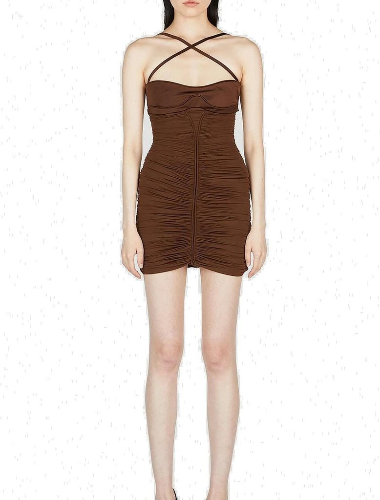 Mugler Mugler Cut-Out Ruched Party Mini Dress 1
