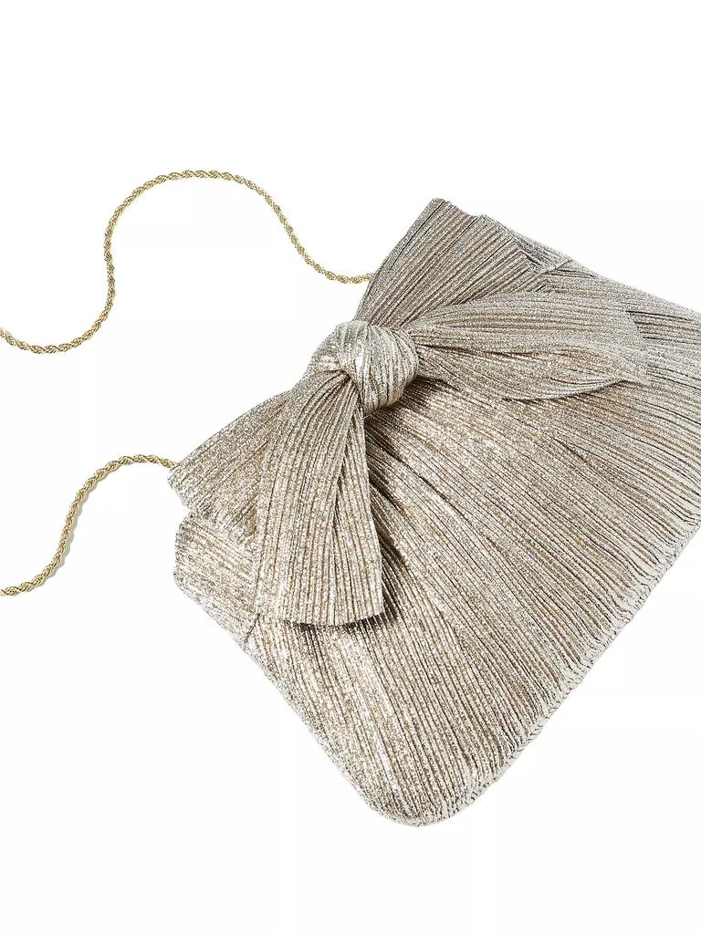 Loeffler Randall Rayne Pleated Lamé Bow Clutch 4