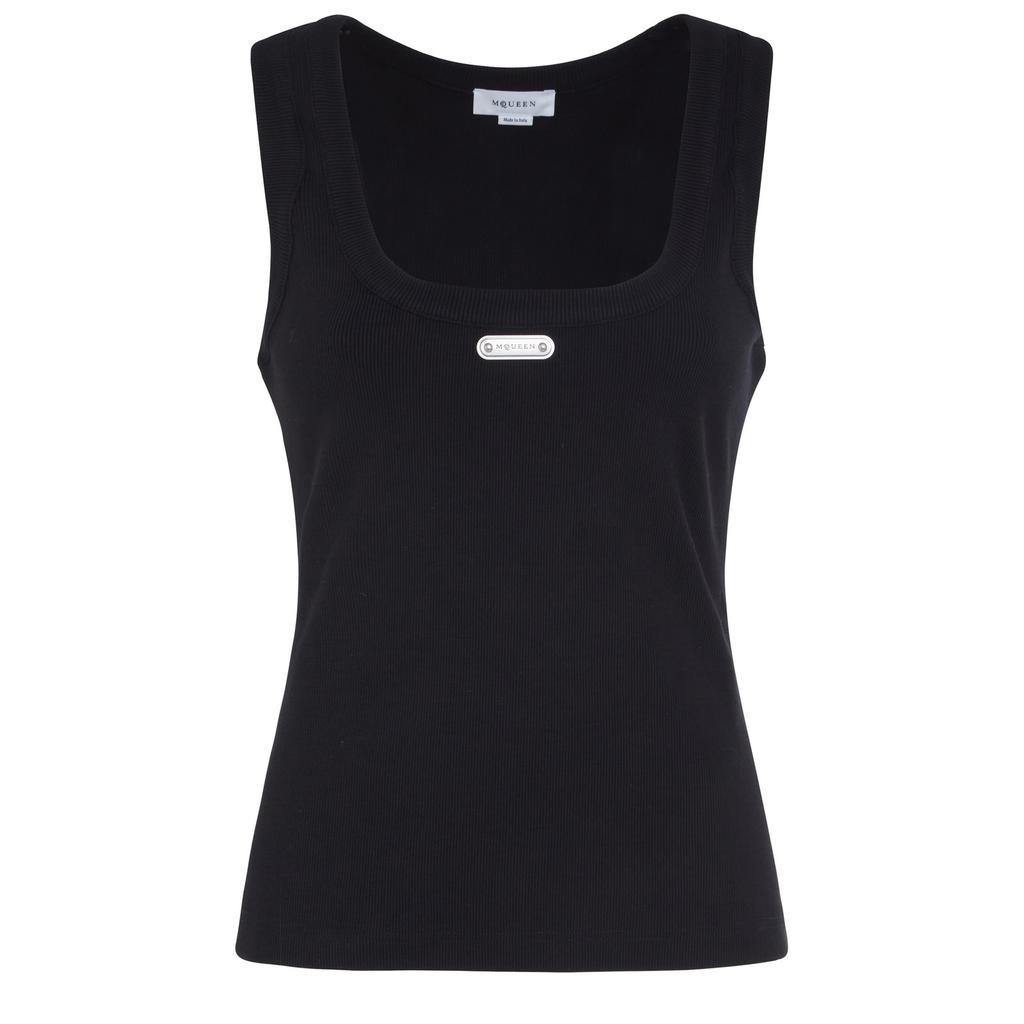 White stretch cotton tank top – On Sale Now with Up to 31