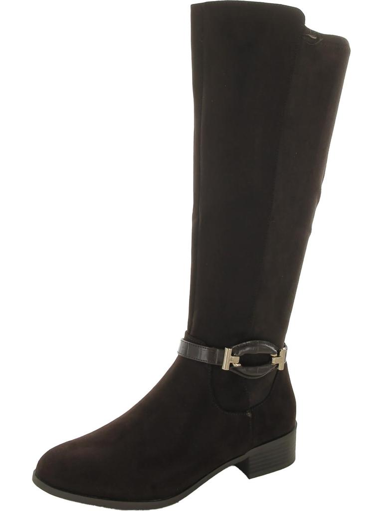 Karen Scott Stanell Womens Faux Suede Round Toe Knee-High Boots