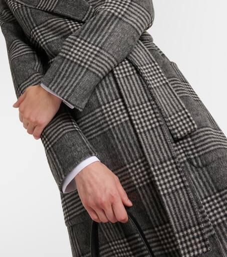 【送料 関税込】’S Max Mara Galles checked wrap coat Max Mara Galles checked wool-blend wrap coat - Coats