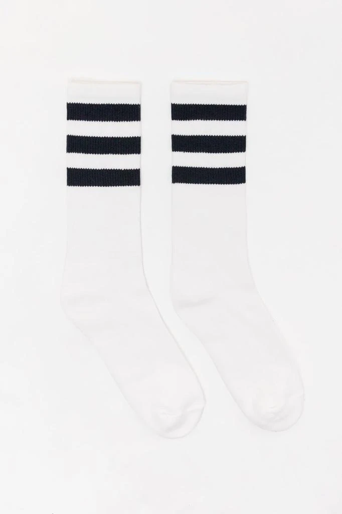 Los Angeles Apparel CALFSOCK - Unisex 3-Stripe Calf Sock 55