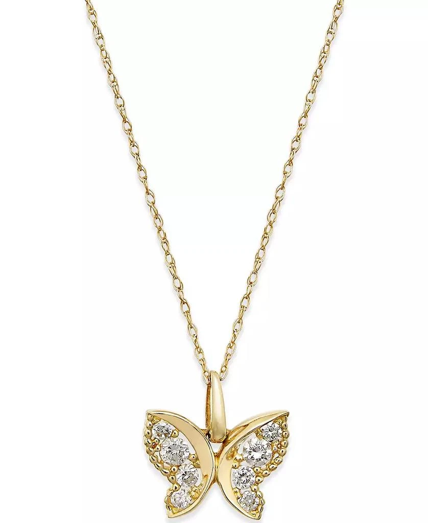 Macy's Cubic Zirconia Butterfly Pendant Necklace in 10k Gold 1