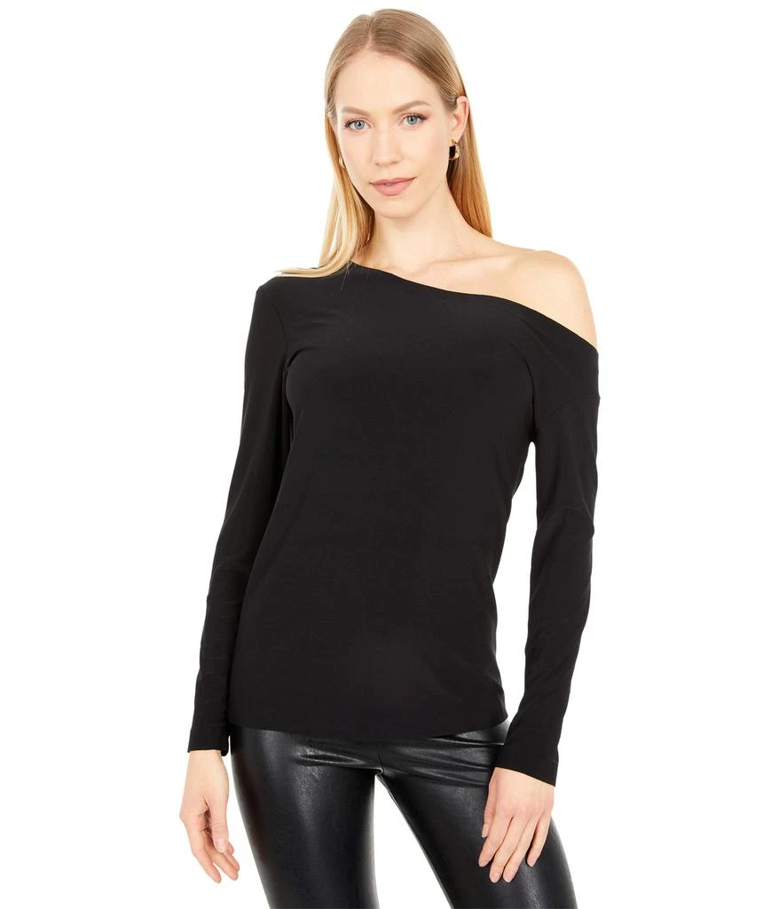 Norma Kamali Long Sleeve Drop Shoulder Top 1
